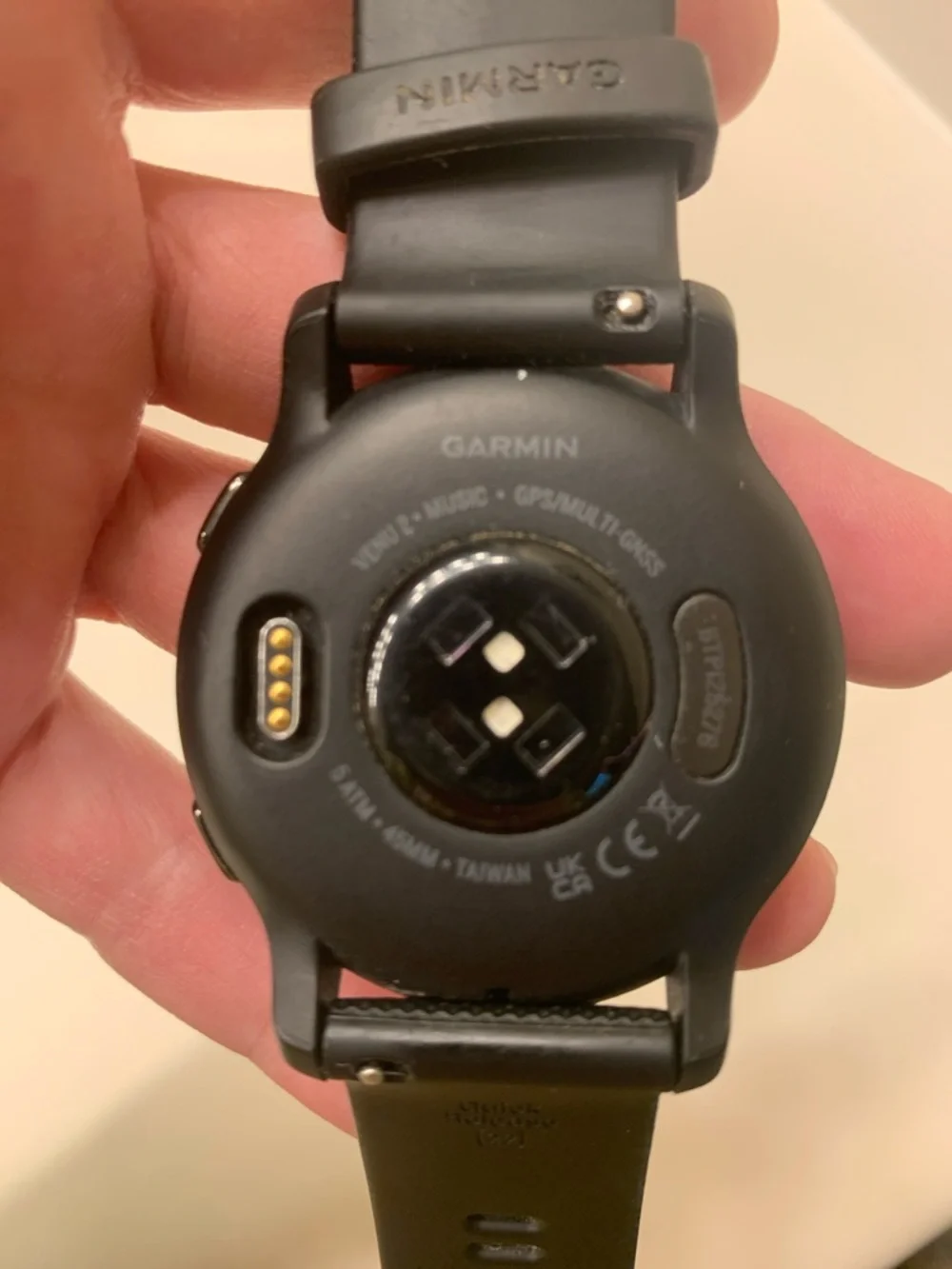 Garmin Black Smartwatch with Black Silicone Band